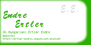 endre ertler business card